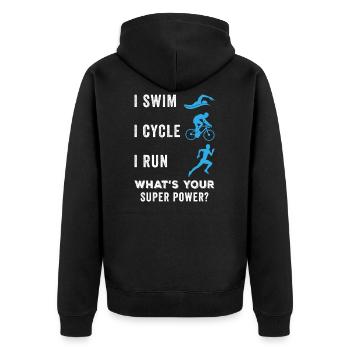 Triathlète - Veste à capuche bio Premium Unisexe - noir - Dos - Nico (187cm)