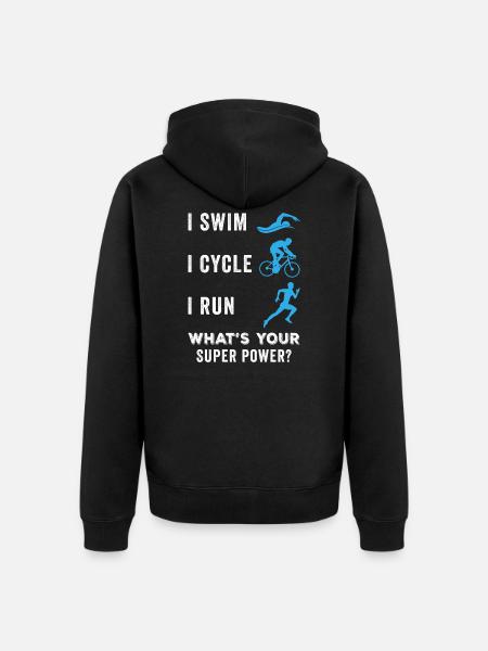 Triathlete - Unisex Premium Organic Zip Hoodie - black