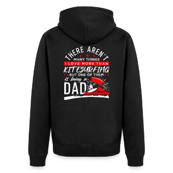 Kitesurfing Dad Kitesurfer Fan Gift - Unisex Premium Organic Zip Hoodie - black - Back - Nico (187cm)