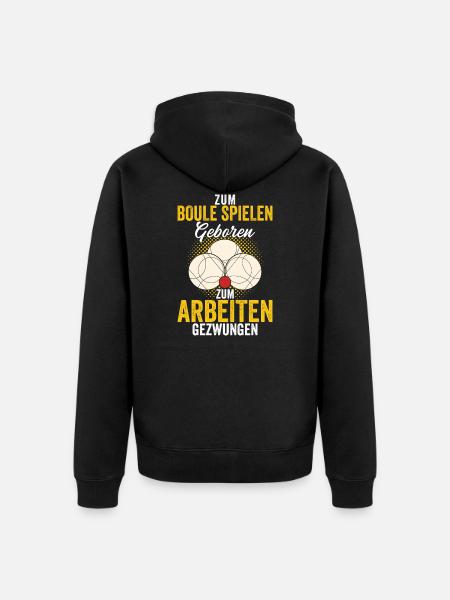 Boulespieler Boccia Geschenk - Unisex Premium Bio Zip Hoodie - Schwarz