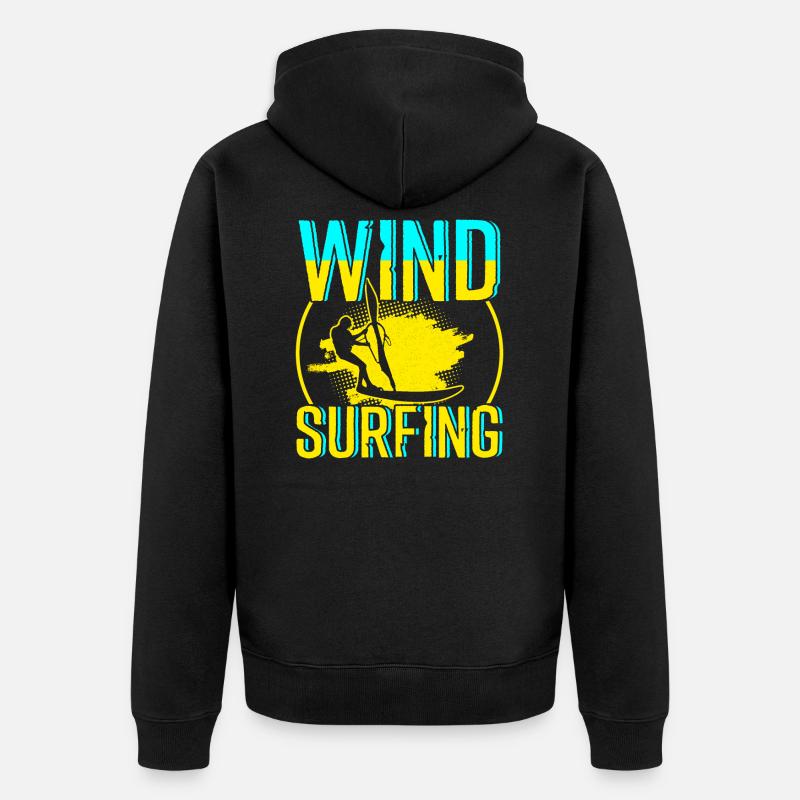 Windsurfing - Unisex Premium Bio Zip Hoodie - Schwarz