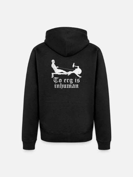 Rudern is unmenschlich - Rudermaschine Ruderer - Premium økologisk unisex-hættejakke - sort