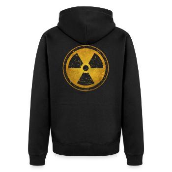 nuclear symbol - Unisex Premium Bio Zip Hoodie - Schwarz - Hinten - Nico (187cm)