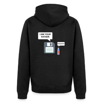 Programmierer Lustige Geschenkidee - Unisex Premium Bio Zip Hoodie - Schwarz - Hinten - Nico (187cm)