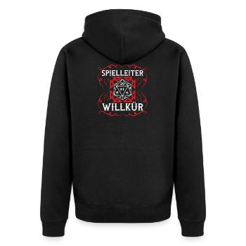 Rollenspiel W20 Pen Paper Spielleiter Rollenspiele - Unisex Premium Bio Zip Hoodie - Schwarz - Hinten - Nico (187cm)