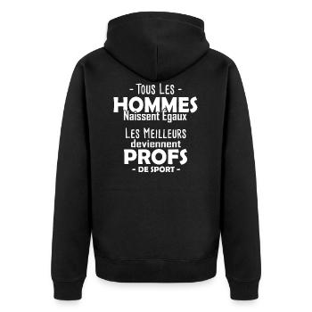 Professeur de sport / Sport de sport, Cadeau drôle - Veste à capuche bio Premium Unisexe - noir - Dos - Nico (187cm)
