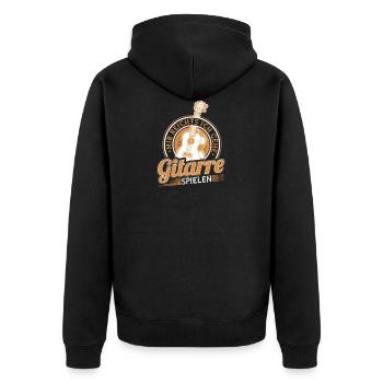 Mir Reichts Ich Gehe Gitarre Spielen Gitarristen - Unisex Premium Bio Zip Hoodie - Schwarz - Hinten - Nico (187cm)