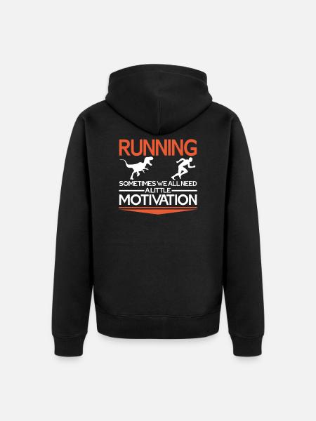Running Motivation - Unisex Premium Organic Zip Hoodie - black