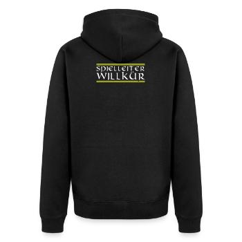 Spielleiter Willkür Lustig Sprüche Rollenspiel - Unisex Premium Bio Zip Hoodie - Schwarz - Hinten - Nico (187cm)