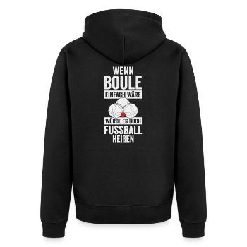 Boule Spieler Geschenkidee - Unisex Premium Bio Zip Hoodie - Schwarz - Hinten - Nico (187cm)