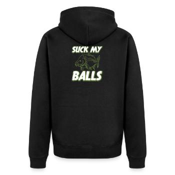 Carp fishing Funny angler gift - Unisex Premium Organic Zip Hoodie - black - Back - Nico (187cm)