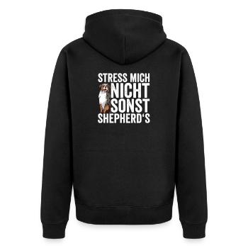 Australian Shepherd Aussie Besitzer - Unisex Premium Bio Zip Hoodie - Schwarz - Hinten - Nico (187cm)