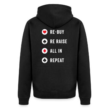 Cadeau de poker Texas Holdem - Veste à capuche bio Premium Unisexe - noir - Dos - Nico (187cm)