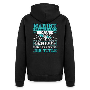 Marine Electrician Job Title - Unisex Premium Bio Zip Hoodie - Schwarz - Hinten - Nico (187cm)