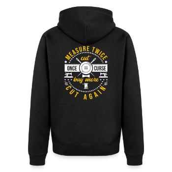 Mesurer deux fois coupé une fois cadeau de citation de couture drôle - Veste à capuche bio Premium Unisexe - noir - Dos - Nico (187cm)