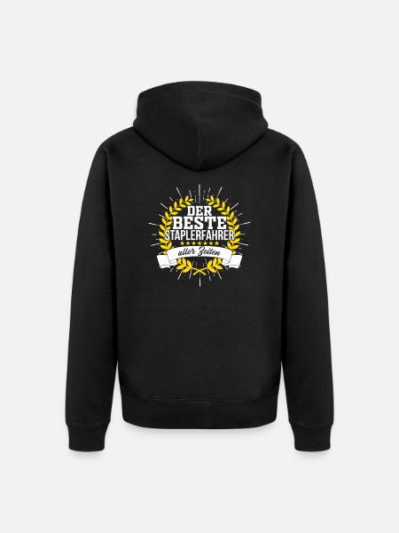 Gabelstapler Fahrer - Unisex Premium Bio Zip Hoodie - Schwarz