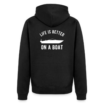 BATEAU: la vie est meilleure sur un bateau - Veste à capuche bio Premium Unisexe - noir - Dos - Nico (187cm)
