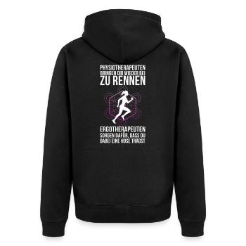 Ergotherapeut Geschenk - Unisex Premium Bio Zip Hoodie - Schwarz - Hinten - Nico (187cm)