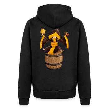 Münchner Kindl au tapping avec fût de bière - Veste à capuche bio Premium Unisexe - noir - Dos - Nico (187cm)