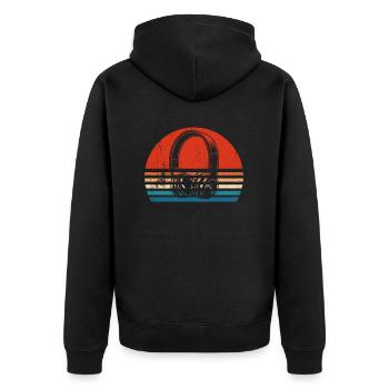 DJ Disc Jockey-Geschenk - Unisex Premium Bio Zip Hoodie - Schwarz - Hinten - Nico (187cm)