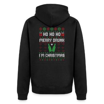 Joyeux ivre je suis Noël laid Noël à boire - Veste à capuche bio Premium Unisexe - noir - Dos - Nico (187cm)