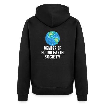 Sarcastic Flat Earth: membre de la Round Earth Society - Veste à capuche bio Premium Unisexe - noir - Dos - Nico (187cm)