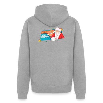 Reindeer Christmas present Merry Christmas - Unisex Premium Organic Zip Hoodie - heather grey - Back - Nico (187cm)