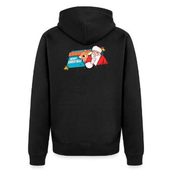 Reindeer Christmas present Merry Christmas - Unisex Premium Organic Zip Hoodie - black - Back - Nico (187cm)