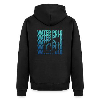 Water polo - Unisex Premium Organic Zip Hoodie - black - Back - Nico (187cm)