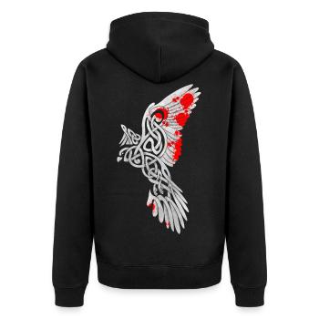 Bloody Svarog - Unisex Premium Organic Zip Hoodie - black - Back - Nico (187cm)