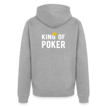 POKER: roi du poker - Veste à capuche bio Premium Unisexe - gris chiné - Dos - Nico (187cm)