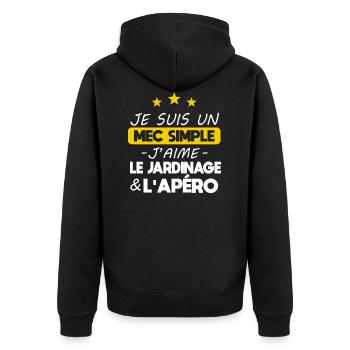 Jardin - Homme - Jardinage - Jardin - Cadeau - Veste à capuche bio Premium Unisexe - noir - Dos - Nico (187cm)