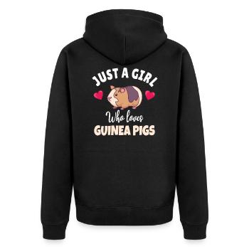 GUINÉE PIG: Love Pigs - Veste à capuche bio Premium Unisexe - noir - Dos - Nico (187cm)