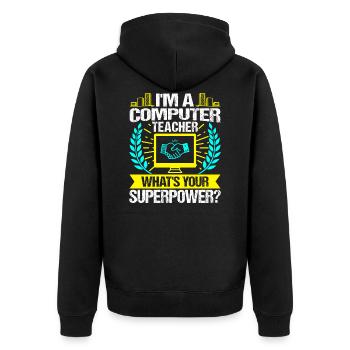 Je suis professeur d'informatique - Veste à capuche bio Premium Unisexe - noir - Dos - Nico (187cm)