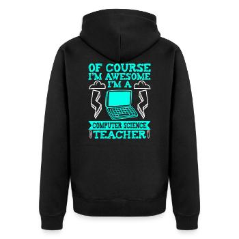 Je suis professeur d'informatique - Veste à capuche bio Premium Unisexe - noir - Dos - Nico (187cm)