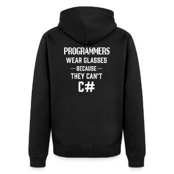 Les programmeurs ne peuvent pas voir la blague de Sharp Computer Scientists - Veste à capuche bio Premium Unisexe - noir - Dos - Nico (187cm)