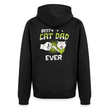 Chats papa chat papa chat amoureux - Veste à capuche bio Premium Unisexe - noir - Dos - Nico (187cm)