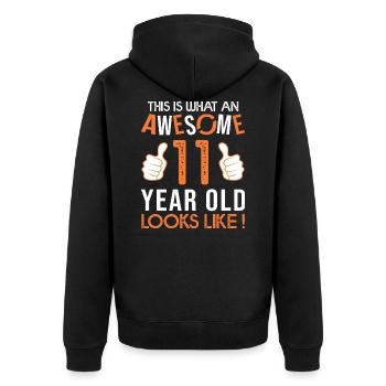 ANNIVERSAIRE 11 ANS awesome - Veste à capuche bio Premium Unisexe - noir - Dos - Nico (187cm)