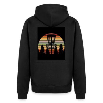 Disc Golf Discgolf gift idea - Unisex Premium Organic Zip Hoodie - black - Back - Nico (187cm)
