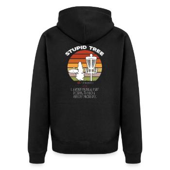 Disc Golf Discgolf gift idea - Unisex Premium Organic Zip Hoodie - black - Back - Nico (187cm)