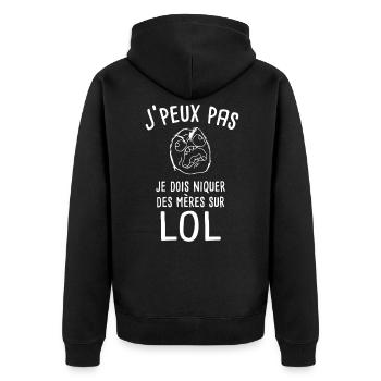 J'peux pas League Of Legend - Veste à capuche bio Premium Unisexe - noir - Dos - Nico (187cm)