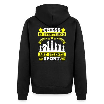 Les échecs sont tout Art Science Sport - Veste à capuche bio Premium Unisexe - noir - Dos - Nico (187cm)