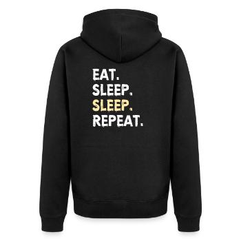 Sleeping Nap: eat, sleep, sleep, repeat - Unisex Premium Organic Zip Hoodie - black - Back - Nico (187cm)