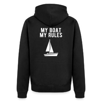 BATEAU: Mon bateau mes règles - Veste à capuche bio Premium Unisexe - noir - Dos - Nico (187cm)