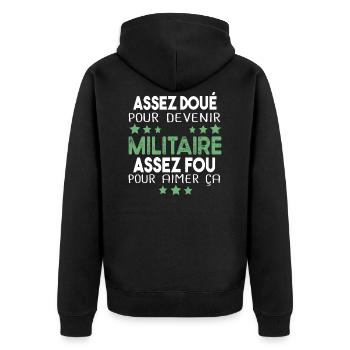 Militaire Armée Régiment Soldat Humour Cadeau - Veste à capuche bio Premium Unisexe - noir - Dos - Nico (187cm)