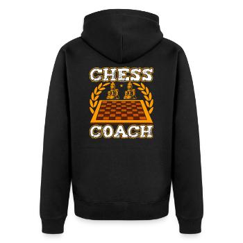 Chess Coach Funny Chess Gift - Unisex Premium Bio Zip Hoodie - Schwarz - Hinten - Nico (187cm)