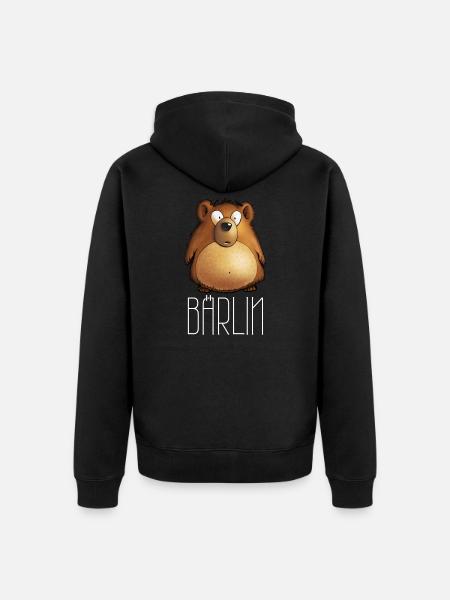 Capitale Berlin Bear Bärlin - Veste à capuche bio Premium Unisexe - noir