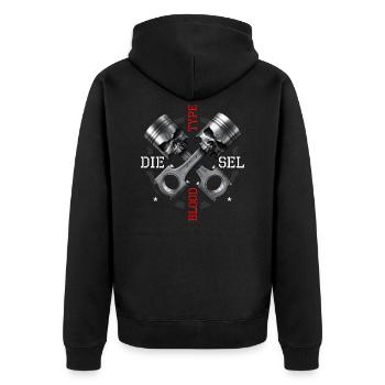 Piston de moteur diesel de type sanguin crânien - Veste à capuche bio Premium Unisexe - noir - Dos - Nico (187cm)