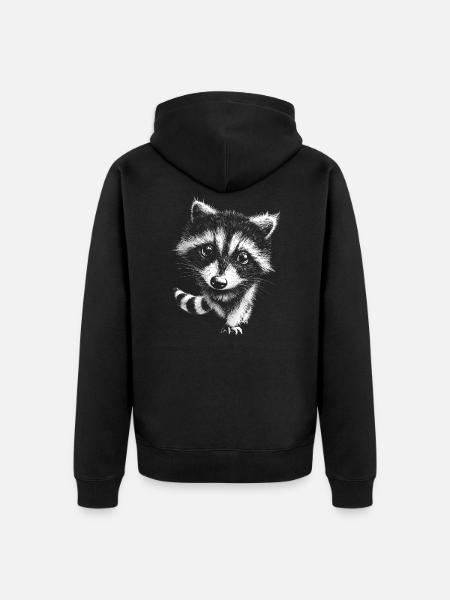 Bébé raton laveur - Veste à capuche bio Premium Unisexe - noir