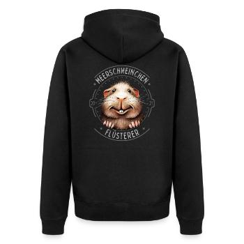 Meerschweinchen Flüsterer - Unisex Premium Bio Zip Hoodie - Schwarz - Hinten - Nico (187cm)
